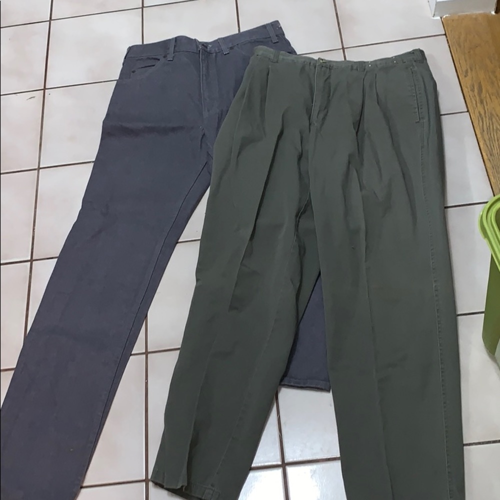Two pairs of men’s pants.